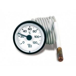 Termometru circular cu tub capilar 0-120° pentru cazan Attack DP, Ferroli GFN, SFR, SLK, DP Standard